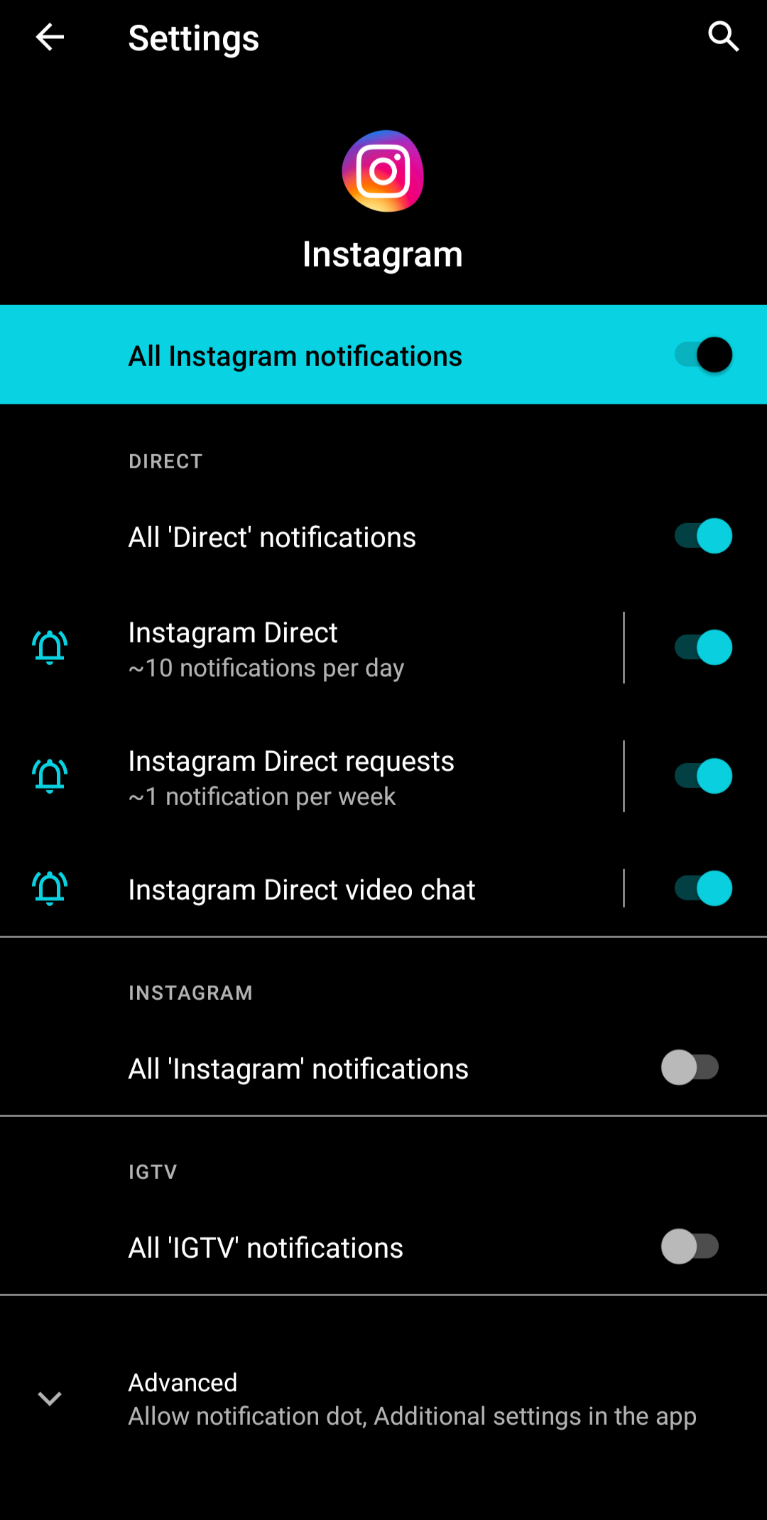 Reduce unnecessary Instagram notifications